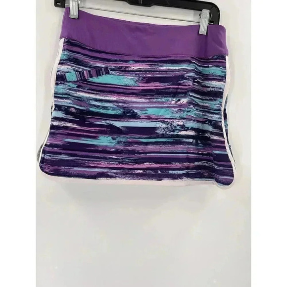 Athleta Relay Skort w/ Built-In Shorts -Purple Stripe Size 4 (28"x3"x14") EUC - Picture 3 of 10